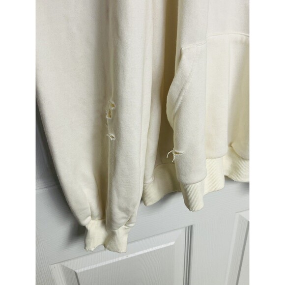 Dance & Marvel Womens Medium Cream Sweatshirt Distressed Slashed Cut Up - Picture 4 of 9